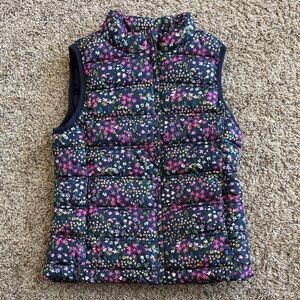 GAP Kids Navy Quilted Vest with Pink, White & Yellow Floral